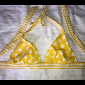 Yellow Polka Dot Bikini Top